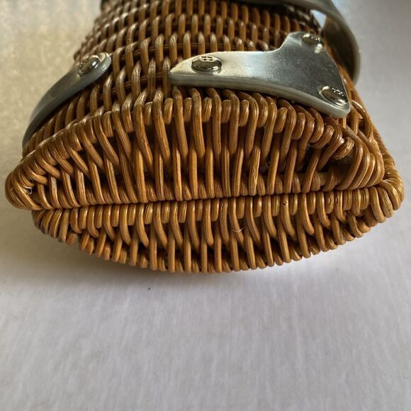 KATE SPADE Wicker/Silver Clutch Hand Carry Purse - Picture 4 of 11